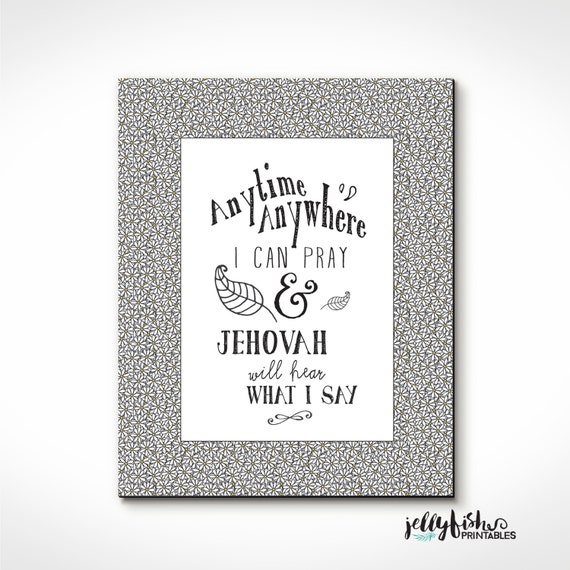 Pray Anytime Wall Art for Jehovah's Witnessses. Baby