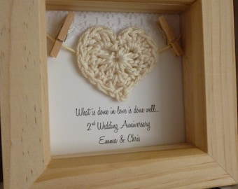 gift, 2nd cotton anniversary gift, cotton anniversary, 2nd wedding ...