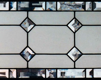 Sandblasted and beveled windows