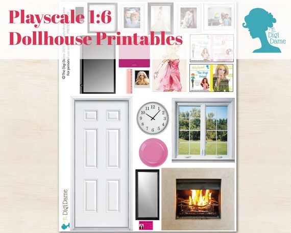 Pretend Play Printable Playscale 1:6 Dollhouse Decor by digidame