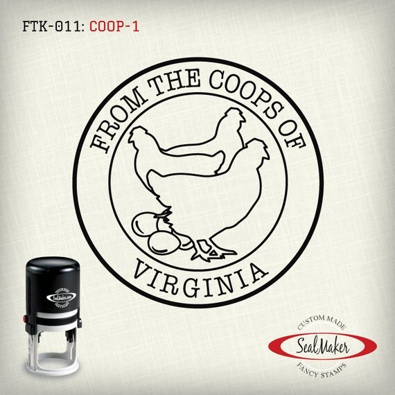 Items similar to From the Coop of Stamp, custom selfinking stamp