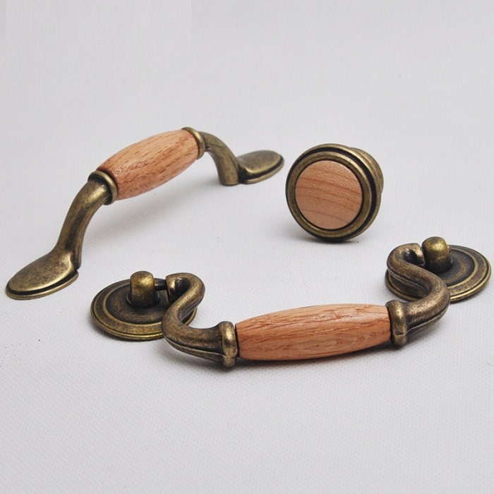 3 3.5 Wood Knobs Handles Dresser Pulls Drawer Pull