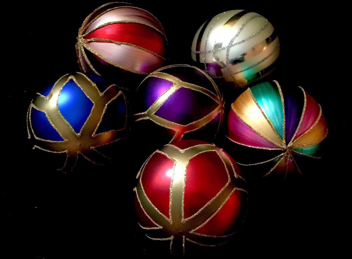 Set of Vintage Czech Christmas Ornaments