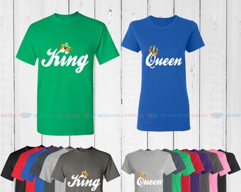 King & Queen - Matching Couple Shirts - His and Her T-Shirts - Love Tees