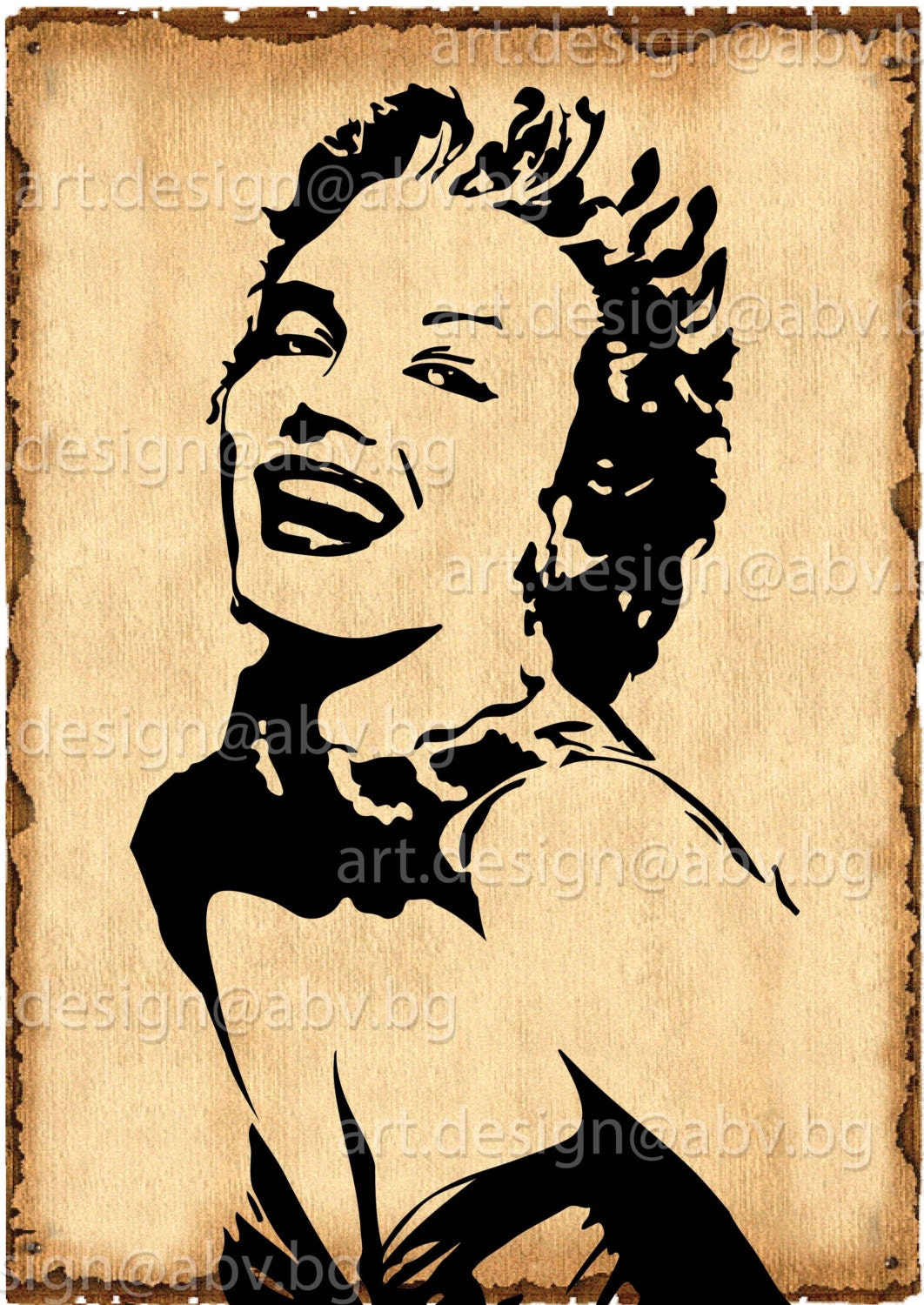 Vector FACE Marilyn Monroe AI eps pdf svg dxf png jpg