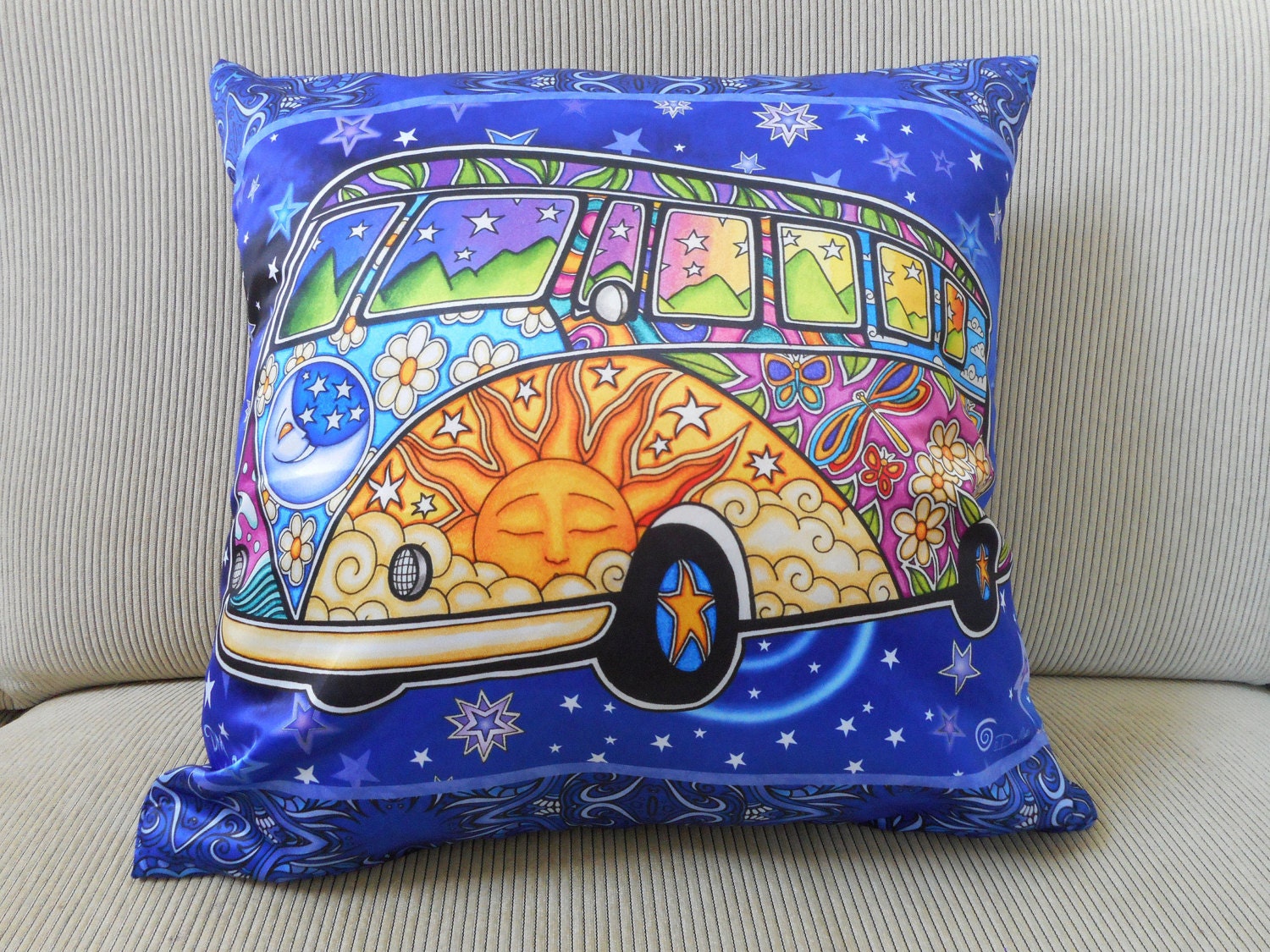 Road Trip Hippie Pillow Cover Decorative Pillow Bohemian