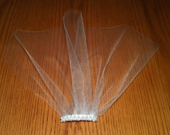 Bachlorette Party Veil Fun Party Veil Comb Bachelorette Shower Bride Practice Veil Costume Ivory Pearl V-Joey