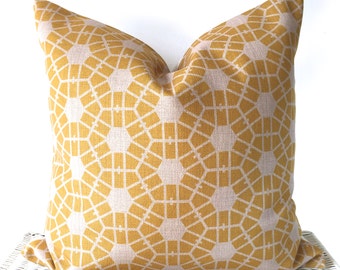 Yellow geo cushion, mustard pillow cover, hexagon cushion, yellow scandi cushion cover, yellow throw pillow, mustard geo cushion