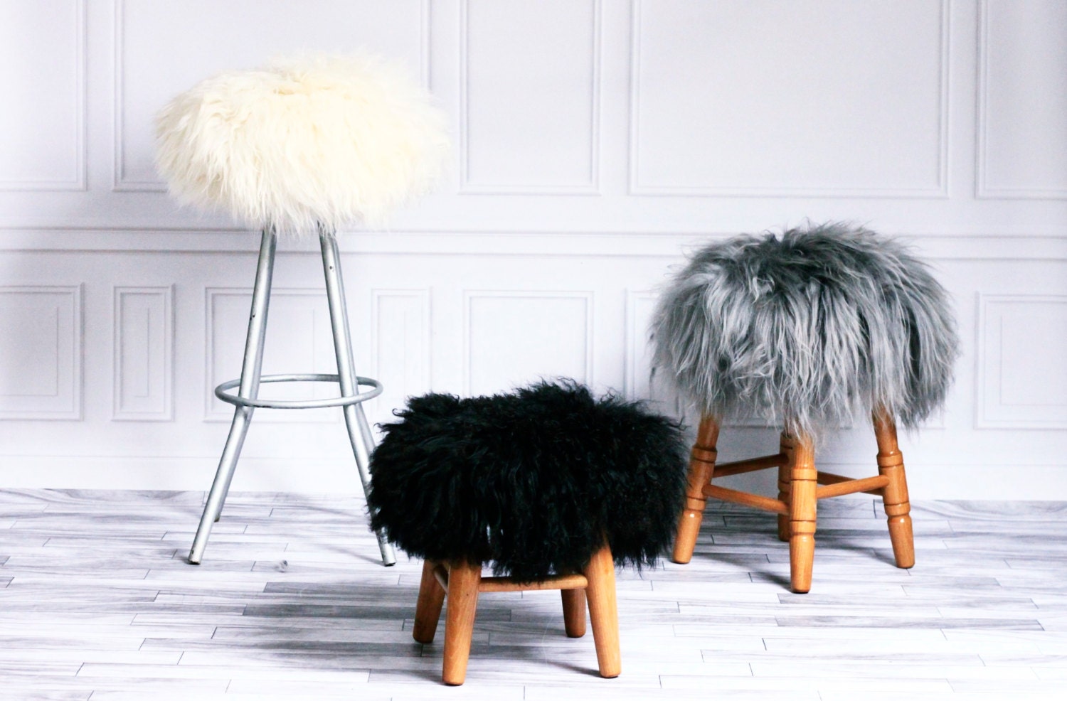 Stool Cover Sheepskin Stool Cover Round Stool Cover