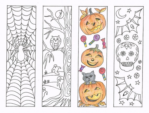 halloween bookmarks coloring pages - photo #15