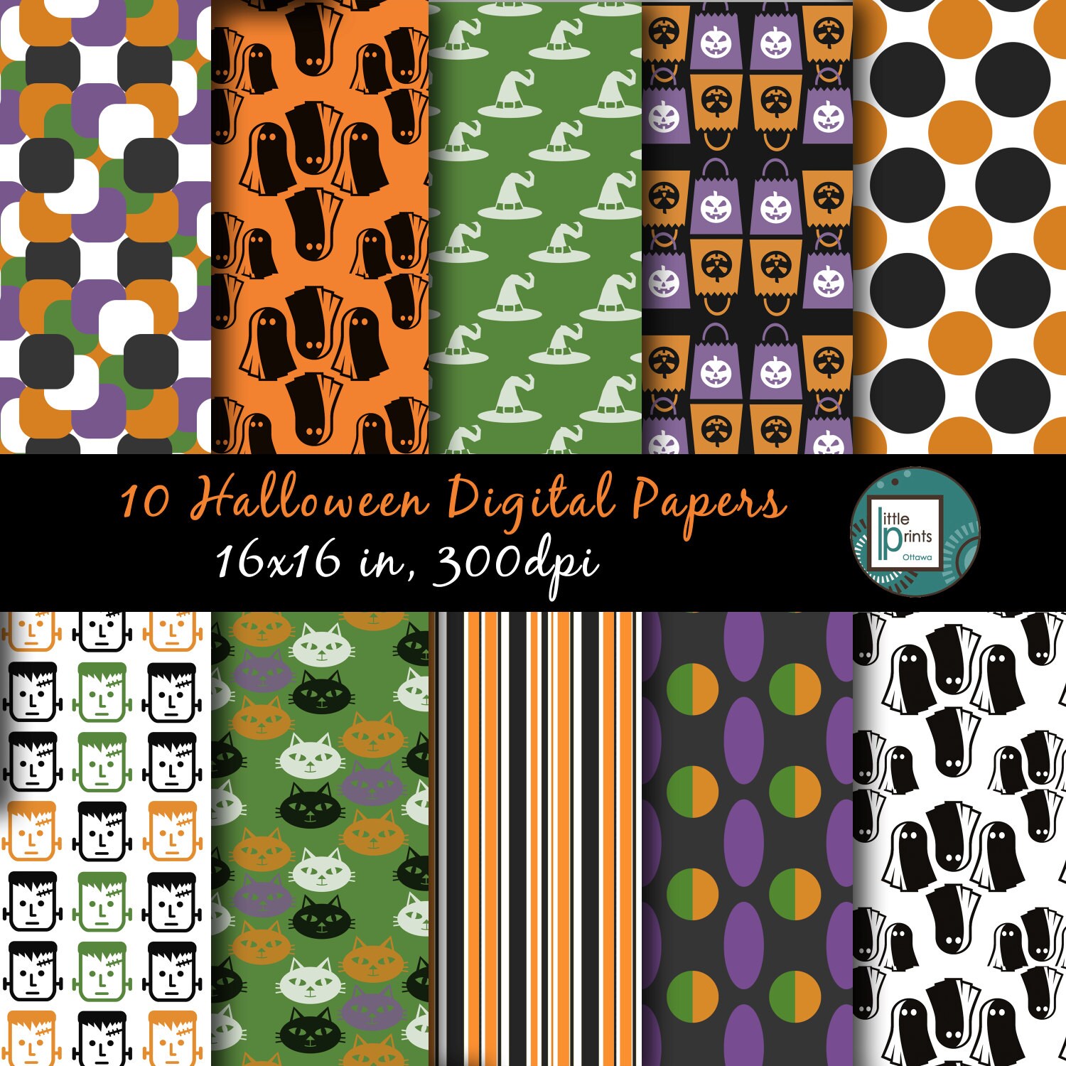 Halloween Digital Paper Halloween Scrapbook Paper Printable