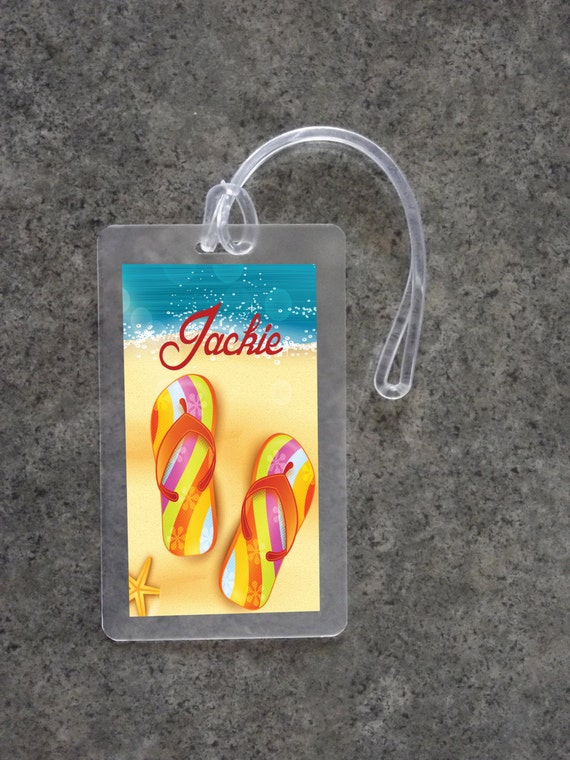 Luggage Tag Personalized Flip Flops Luggage Tag Custom