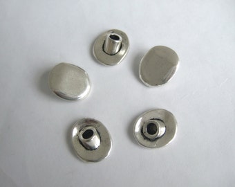10pcs Antique Silver Wrap Leather bracelet button clasp AK251