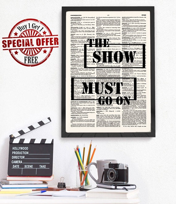 Queen Chords The Show Must Go On Song Lyrics Print by demeraki