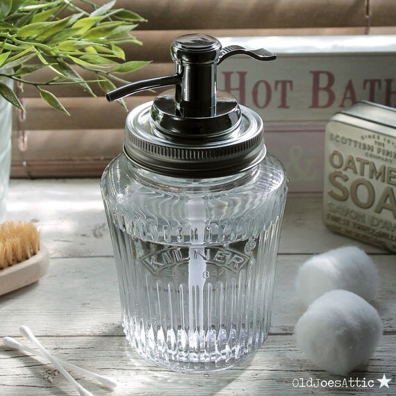Kilner Vintage Preserve Jar Soap Dispenser with Chrome Water