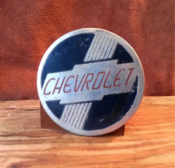 Vintage Chevrolet Horn Button Emblem Original Metal Cover