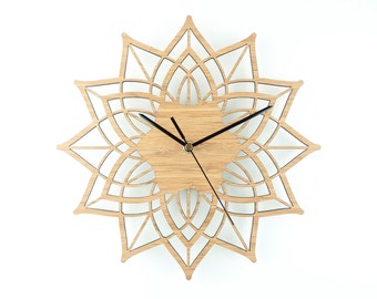 Flower Wall Clock, Modern Wall Clock, Retro Clock, Unique Wall Clock, Gift For Her, Gift for Bride, Couple, Engagement, Unique Wedding Gift