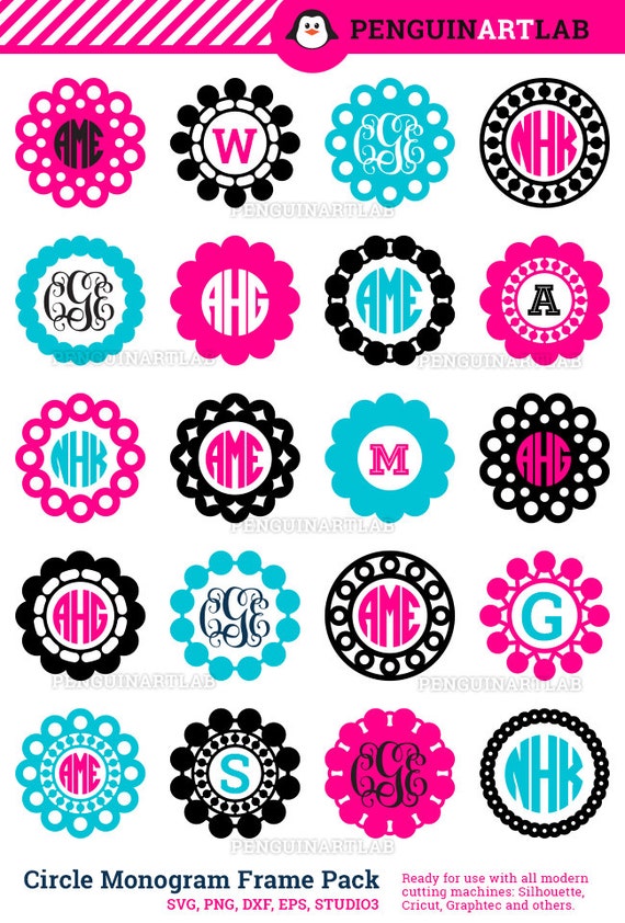 Download Circle Monogram Frames Professionally Designed SVG Cut Files