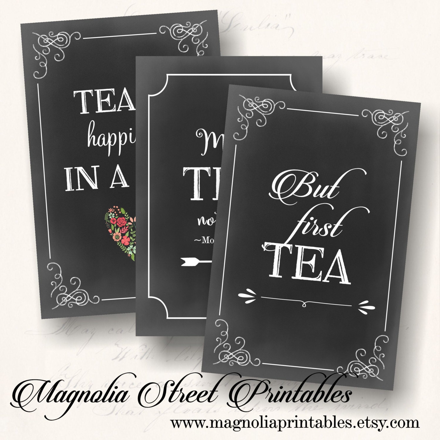 Tea Party Signs Printable Bridal Tea Signs High Tea Signs 4