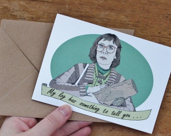 Twin Peaks Log Lady Greeting Card/Twin Peaks Log Lady Birthday Card/Twin Peaks Log Lady Valentines Card