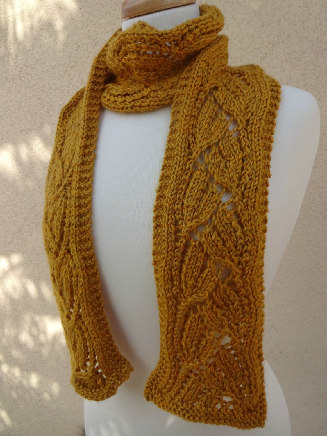 Knit Yellow Scarf Knit Dayflower Scarf Knit Flower Scarf