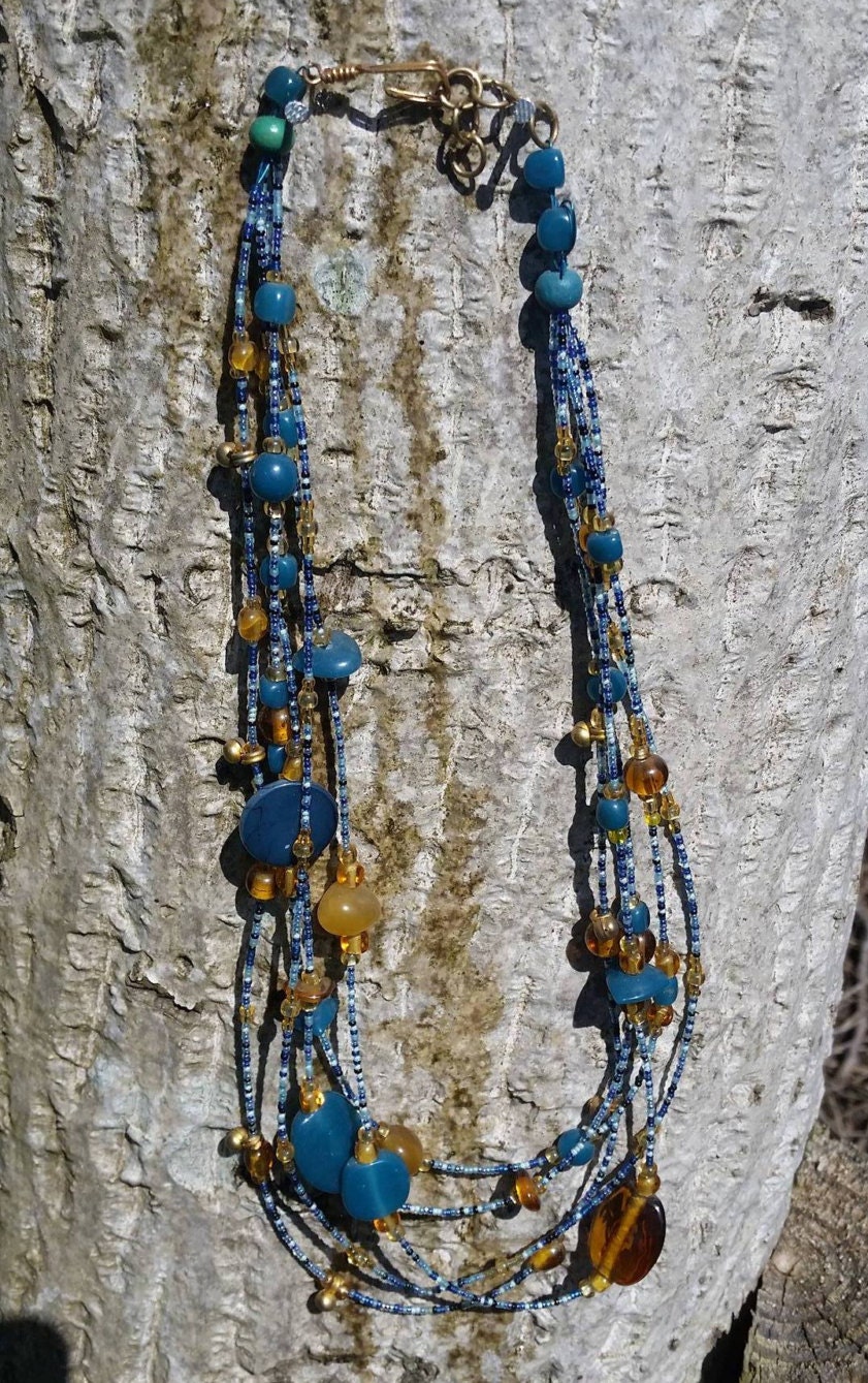 Handmade MultiStrand Necklace by LouiseBerryCrafts on Etsy