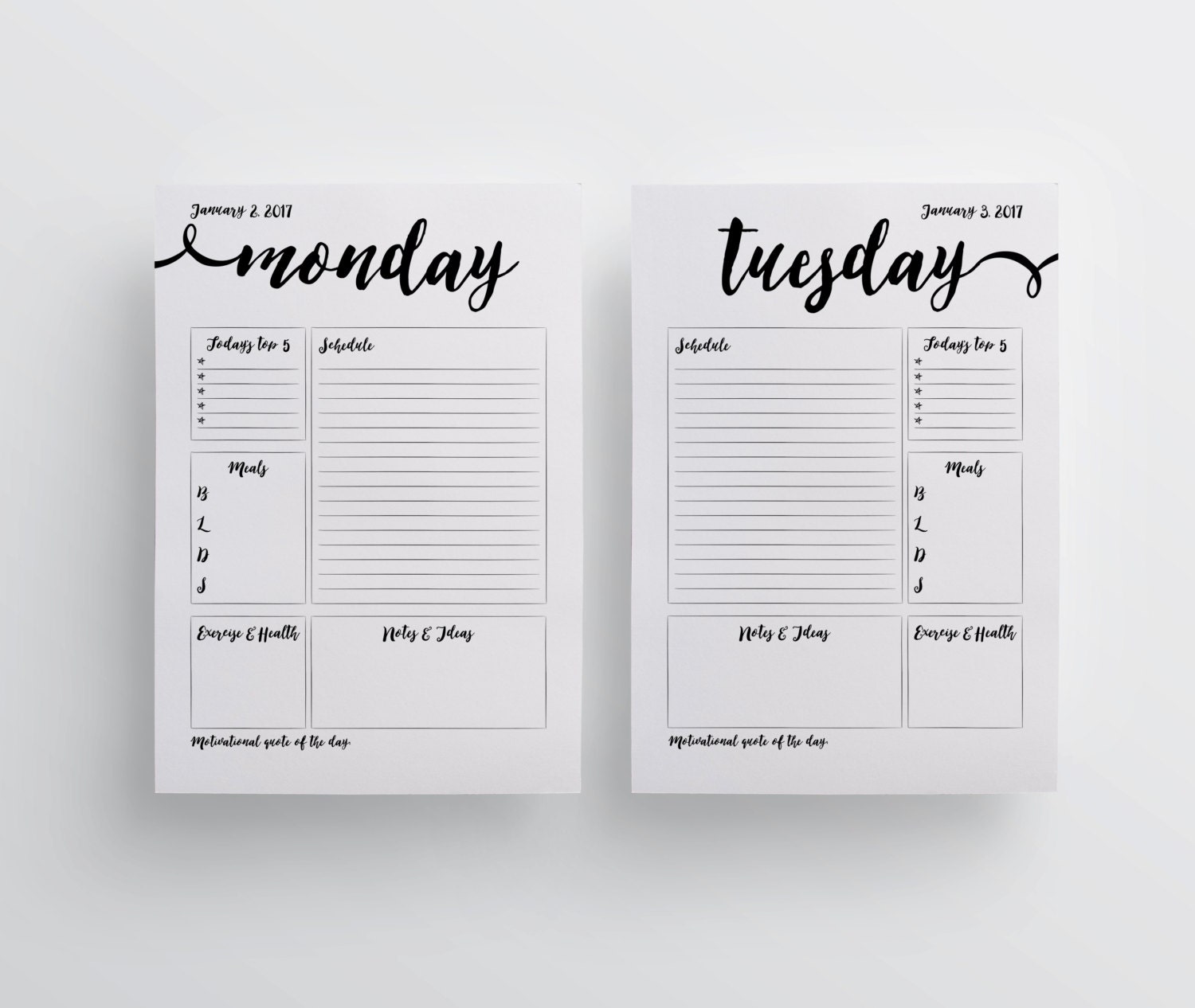 a5 2017 printable planner pages a5 planner minimal by planbig