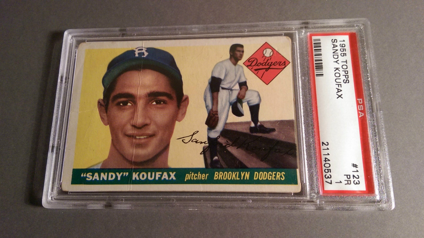 1955 Sandy Koufax Topps Baseball Rookie Card RC 123 by stevezeller