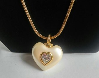 Heart Necklace - Nolan Miller - Estate Necklace - Designer Pendant - Nolan Miller Pendant - Vintage Necklace - Costume Jewelry - Heart Charm
