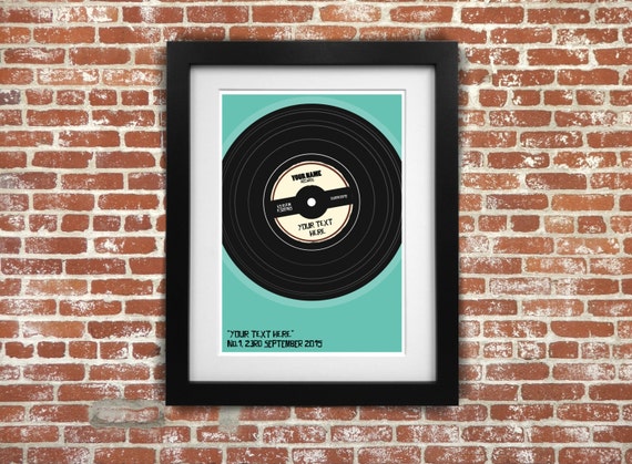 Personalised Vintage Vinyl Record Poster by DustlessSoulCreation