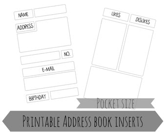 Items similar to Printable Address Book PDF, Contact Tracker, Instant ...