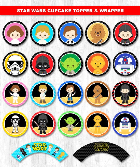 Star Wars Cupcake Toppers Star Wars Cupcake Wrappers Star