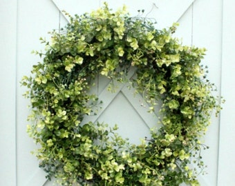 Boxwood Wreath ~ Spring Wreath ~ Faux Boxwood ~ Front Door Wreath ~ Year Round Wreath ~ Fixer Upper Decor ~ Mother's Day Gift ~ Gift for Her