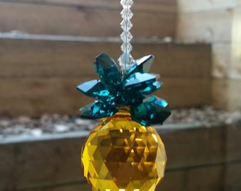 Realtor gift, crystal pineapple, housewarming gift, Hawaiian gift, ohana gift, pineapple suncatcher, crystal suncatcher, hanging crystal