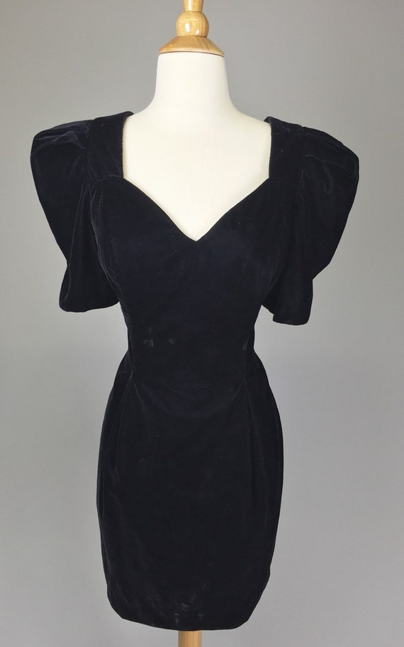 The Vamp 80s Prom Party Dress Costume Black Velvet by RIPandROSE