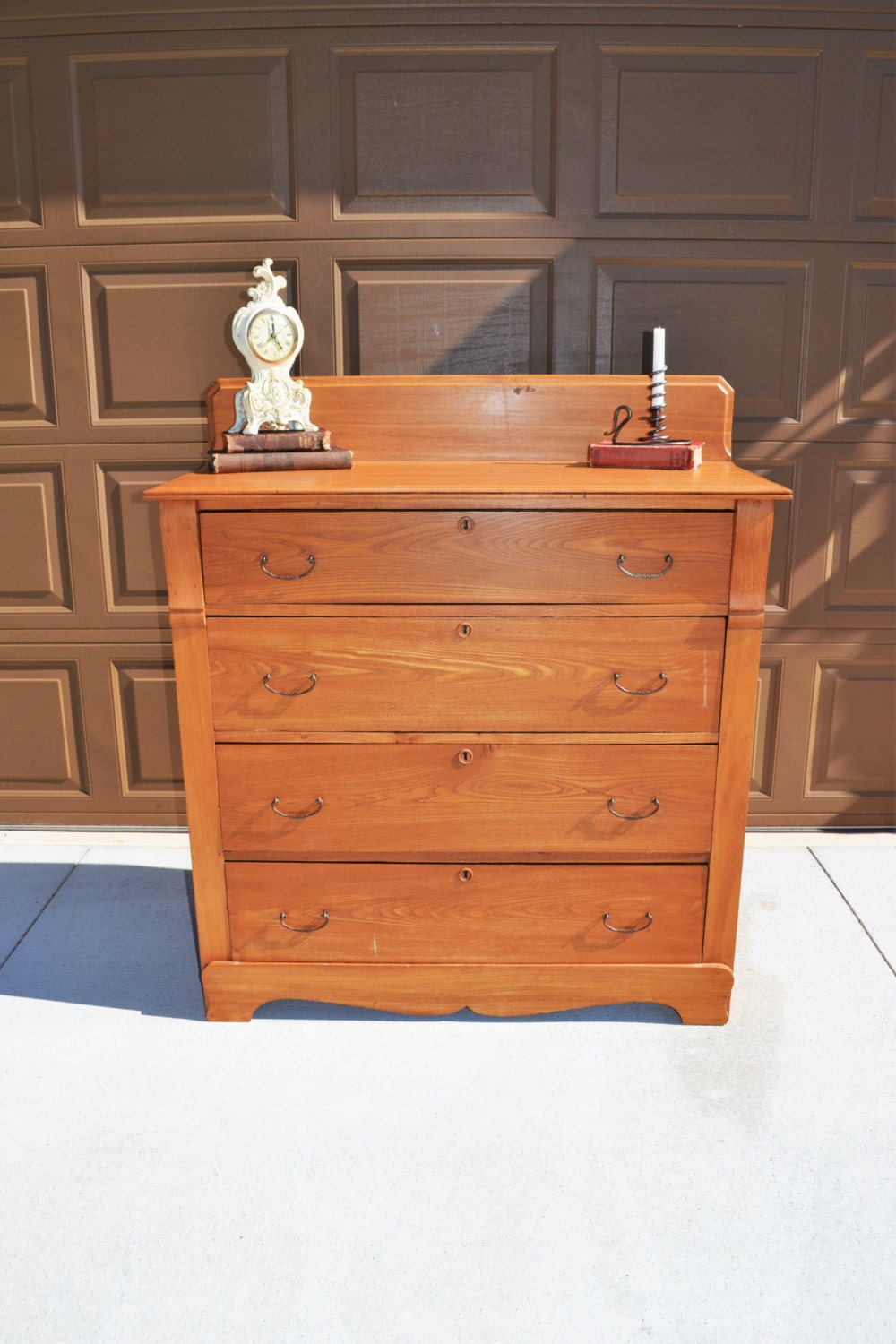 Antique Oak Dresser Early 1900’s Oak Bureau with Bail Handles