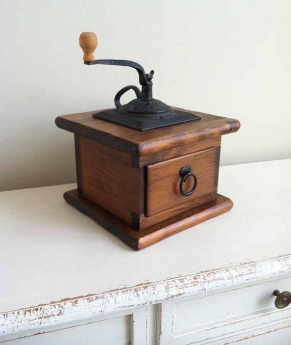 Large Vintage Coffee Grinder Ornate Cast Top by MissJeanJellyBean
