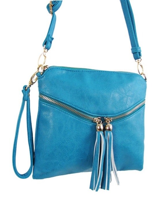 blue and gold purse