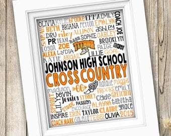 Cross Country Coach Gift ~ Cross Country Team Gift ~ Printable Cross Country Subway Art ~ High School Cross Country Team Track Team Digital