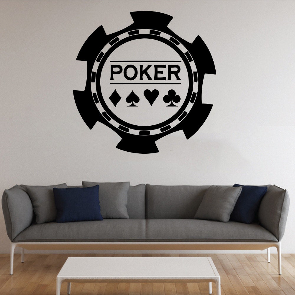 Poker Vinyl Decal Poker Chips Wall Sticker Cards by AndreadecalS