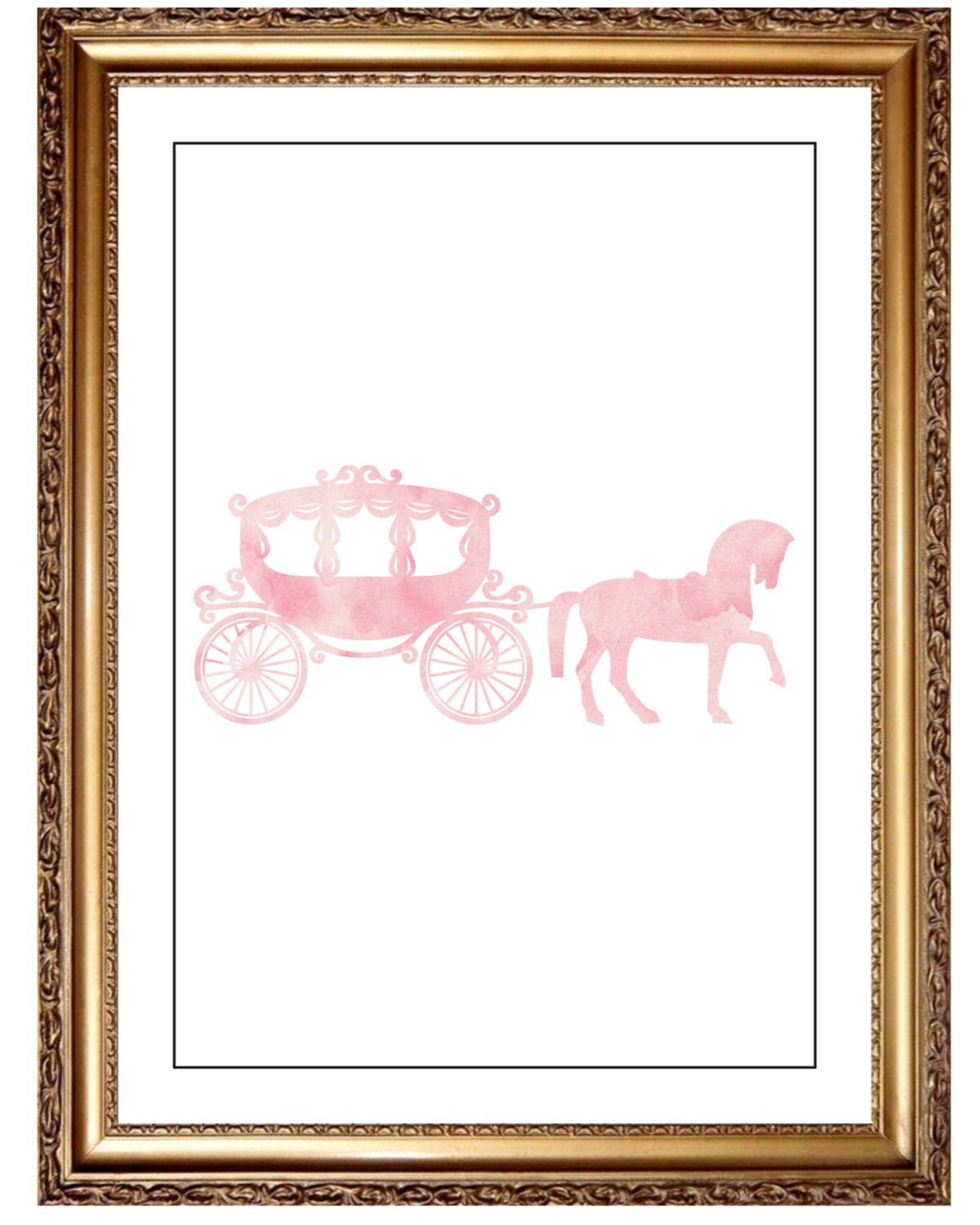 Pink Princess Carriage Printable Wall Decor by JoshandDavids