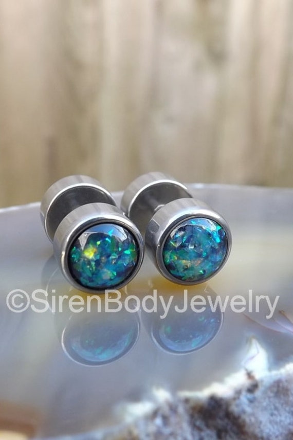 16g Fake plug earrings fake gauge earring set by SirenBodyJewelry