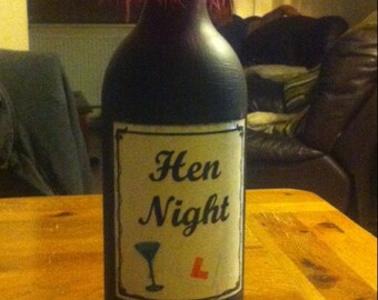 Hen Night party guest book bottle & paint pen -guestbook wedding -alternative guestbook-events-party-handmade-wedding