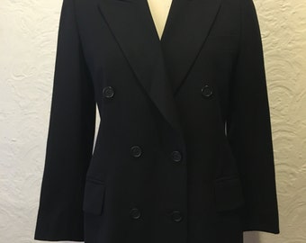 Beautiful Escada Black Double Breasted Blazer Size 34