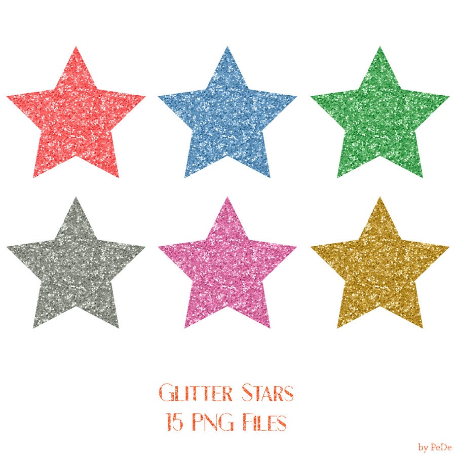 glitter star clipart