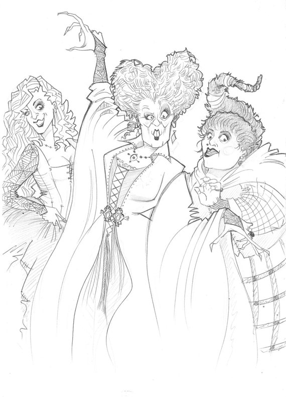 Hocus Pocus Halloween Witch Pages Coloring Pages