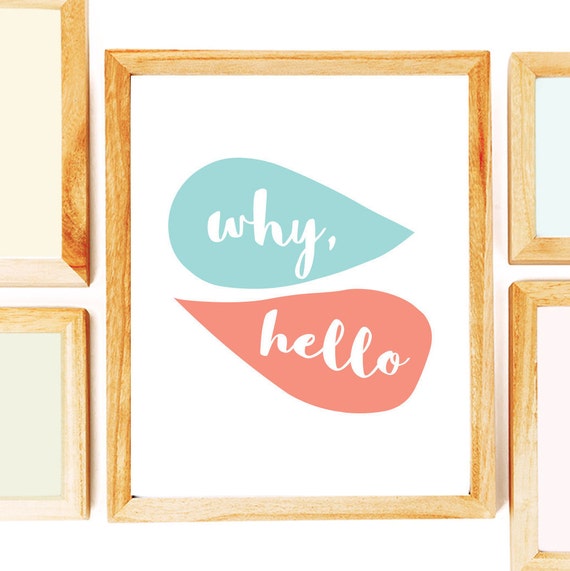 Hello Poster Hello Wall Art Hello Sign Hello Printable