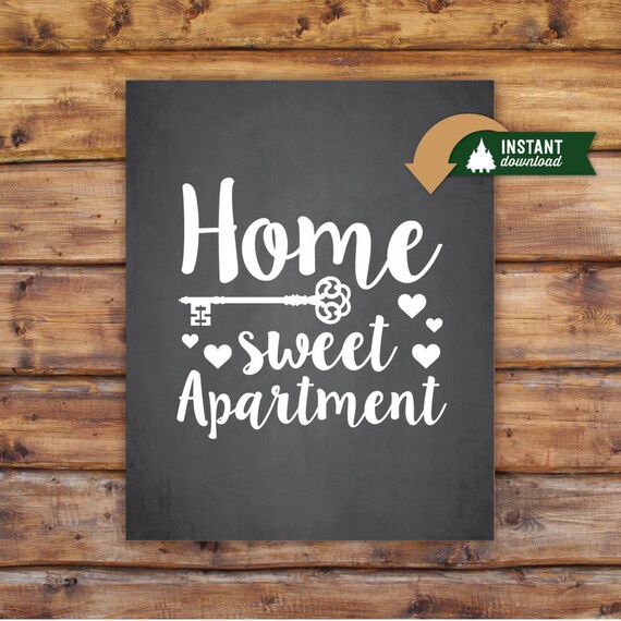 Chalkboard Inspired Home Sweet Apartment Wall by TallPineDesign