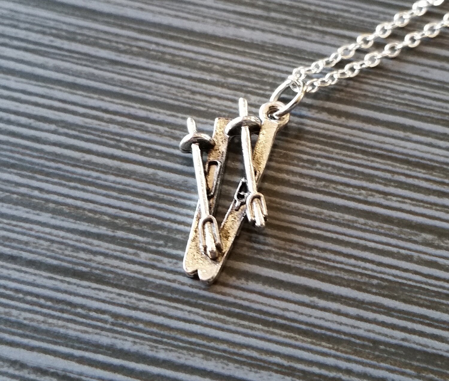 Skiing Necklace Ski Necklace Personalized Necklace