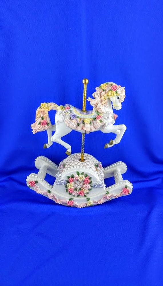 vintage rocking horse music box